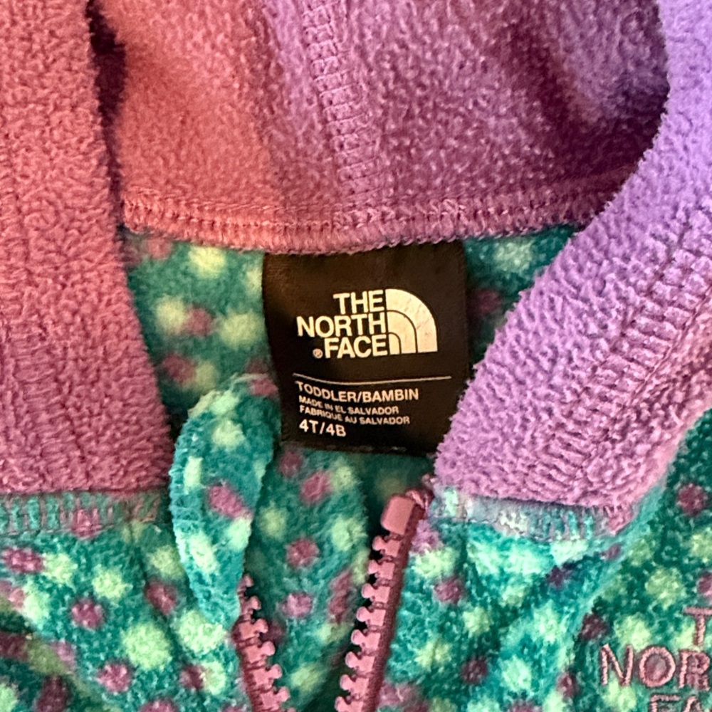 The North Face Kids Hoodie in Lavender and Teal - Picture 2 of 3